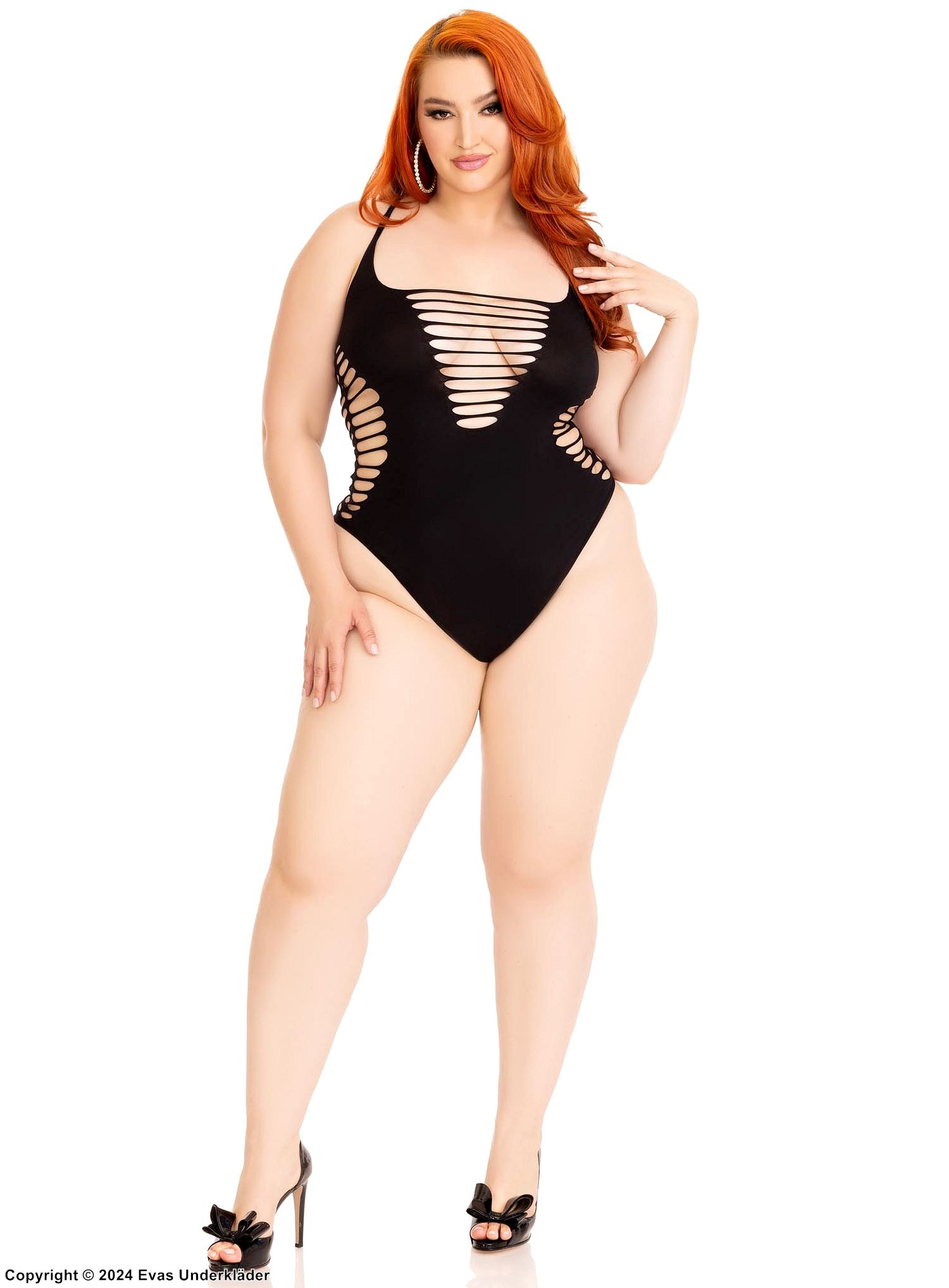 Sexy Dessous-Teddy, ohne Nähte, Racerback, Schnitte, Plus Size